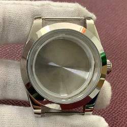 39MM Polished Stainless Steel Watch Case For 8215 2813 Movement Sapphire Mirror Glass Mirror Case Watch Parts