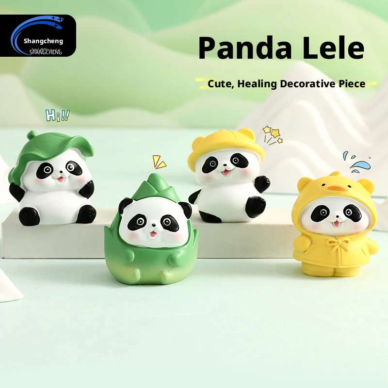 

Cute Panda Mini Figurine - Resin Craft Ornament for Office Desk & Car Dashboard Decor, Adorable Panda Statue Gift