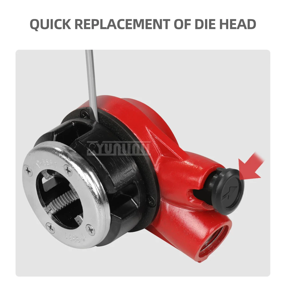 Manual threading machine, handheld electric threading machine, hinge plate, hinge thread, galvanized pipe, iron pipe threading m