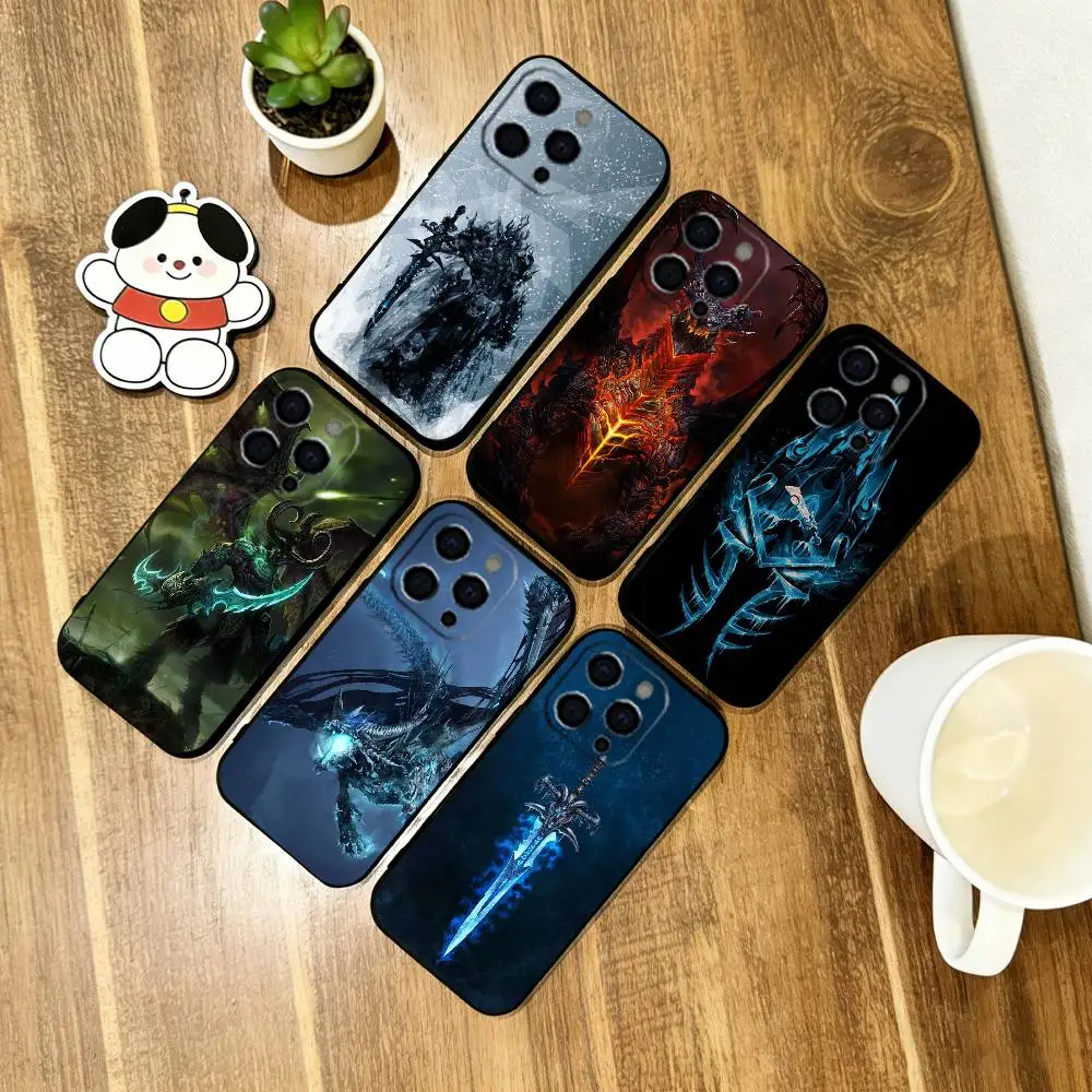 

W-Warcraft G-Game Phone Case Soft Silicone black For IPhone 17 16 15 14 13 12 11 X XR Plus Pro Max Plus
