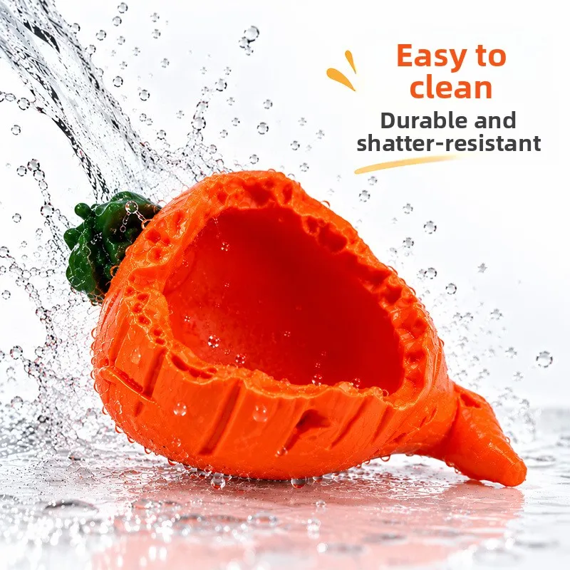 Carrot Shaped Pet Bowl, PETG Wide Opening Food Dish & Hideout, Anti-tipping Feeder Decor for Hamster Gerbil Reptile Terrarium