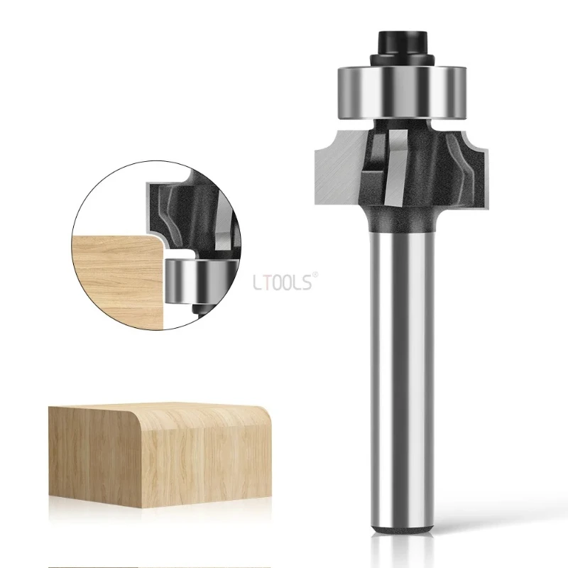 

R1.5 Chamfer 1/4 Handle 4-Blade Fillet Cutter Four-tooth Edge Banding Strip Arc Trimming Cutter Woodworking Milling Cutter
