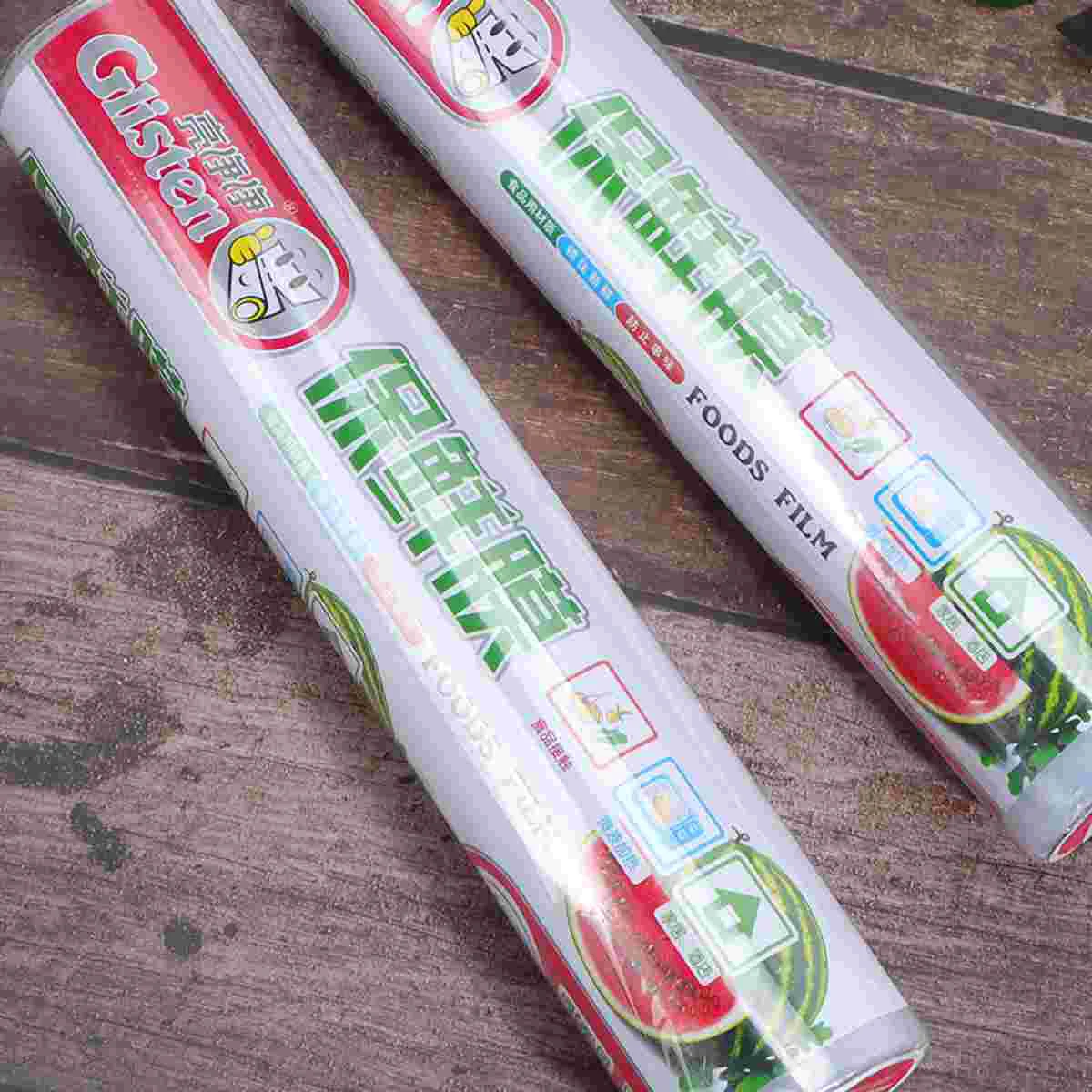 2 Rolls Disposable Boxed Cling Film PE Food Wrapping Paper with