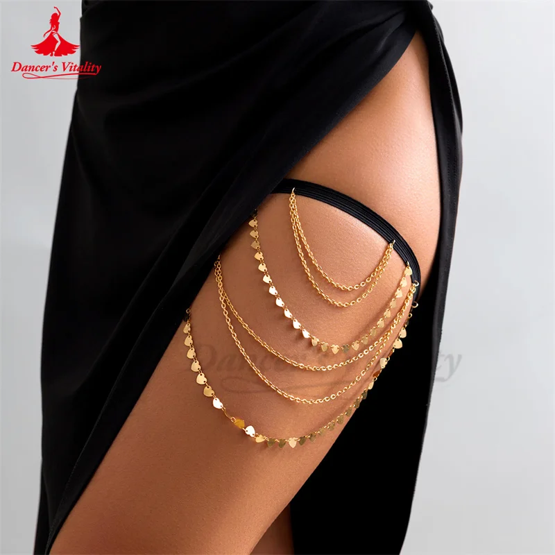 Belly Dance Accessories Multi Layer Claw Chain Sexy Thigh Chain Beach Elastic Band Imitation Pearl Leg Accessories for Women