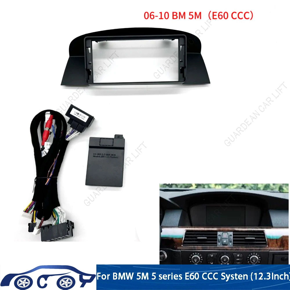 12.3 Inch Car Radio Fascias For BMW 5M 5 series (E60) 2006-2010 CCC SYSTEN Android Stereo Frame Panel With Cable Canbus Decoding