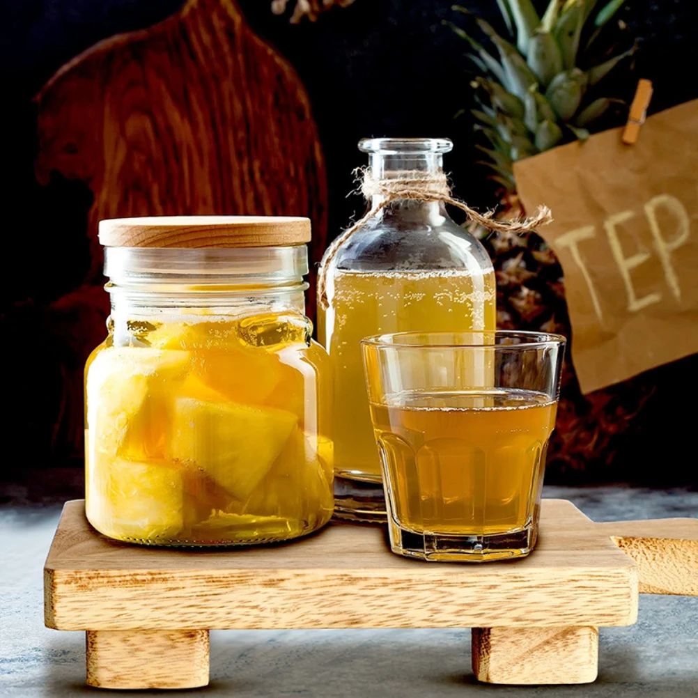 

Wood Pedestal Riser Stand for Bottles Plant Makeup Tissues Candles Wooden Soap Holder Wood Tray for Bathroom Home Kitchen