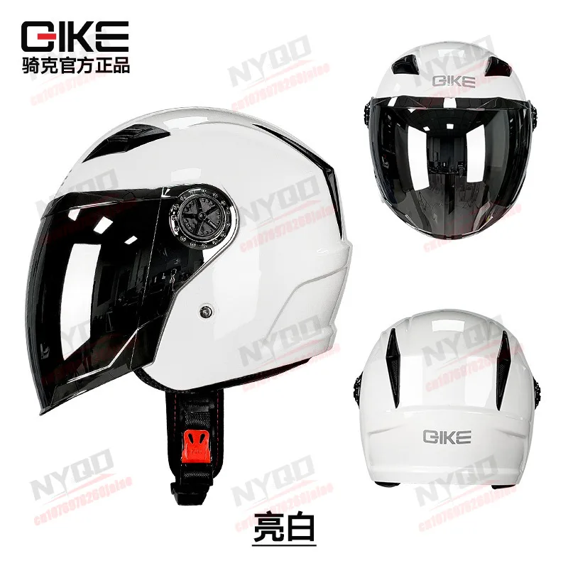 Qike Motorcycle Helmet Three-quarters Dual Lens Safety Anti Fall Men's and Women's Four Season Models