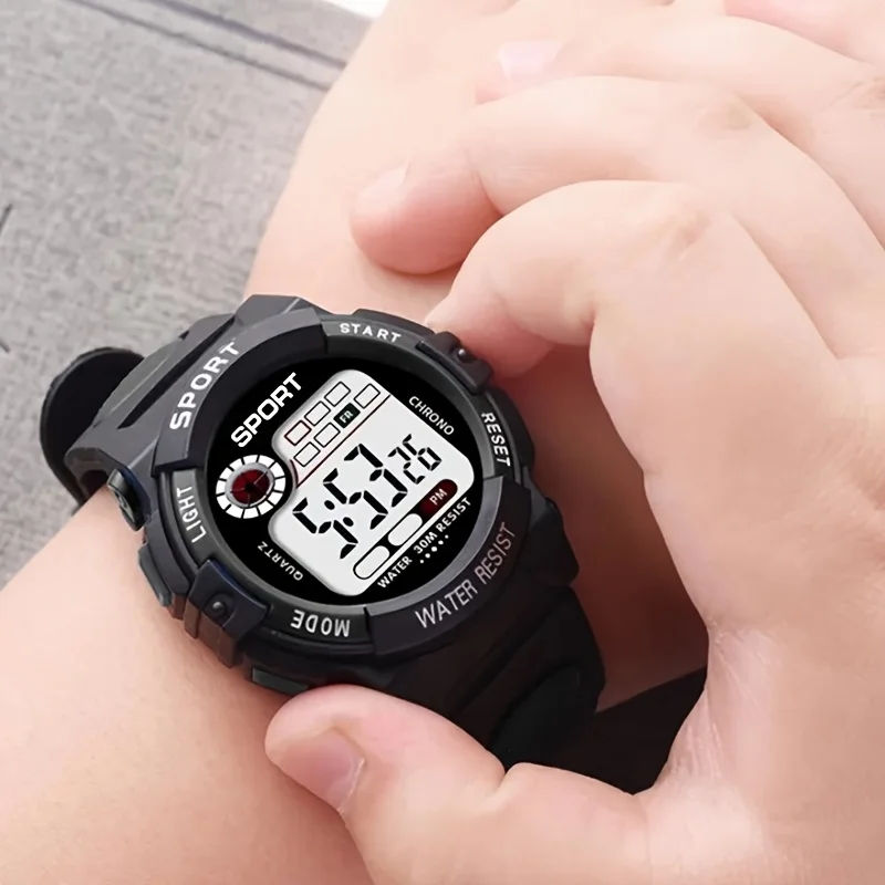 Unisex Electronic Watch, Single Eye Electronic Watch with Alarm Clock and Stopwatch Function, Luminous Casual Sports Watch image 2