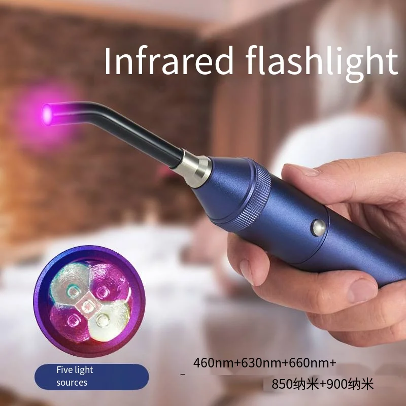 Profession Red Blue Light LED Physiotherapy Flashlight Canker Sore Treat Devices Light Therapy Devices Nose Lip Ears Body Muscle