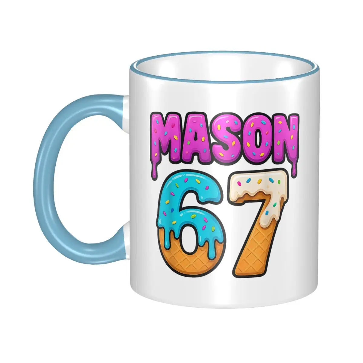

Mason 67 Ice Cream Drip Funny Meme Six Seven Dripping Sport Coffee Mugs Funny Cup For Home