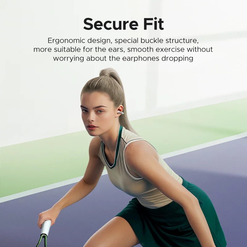 UGREEN HiTune S5 TWS مشبك أذن مفتوح سماعات أذن لاسلكية بلوتوث سماعات أذن رياضية سماعات في ميكروفون مع خطافات أذن وخطاف أذن