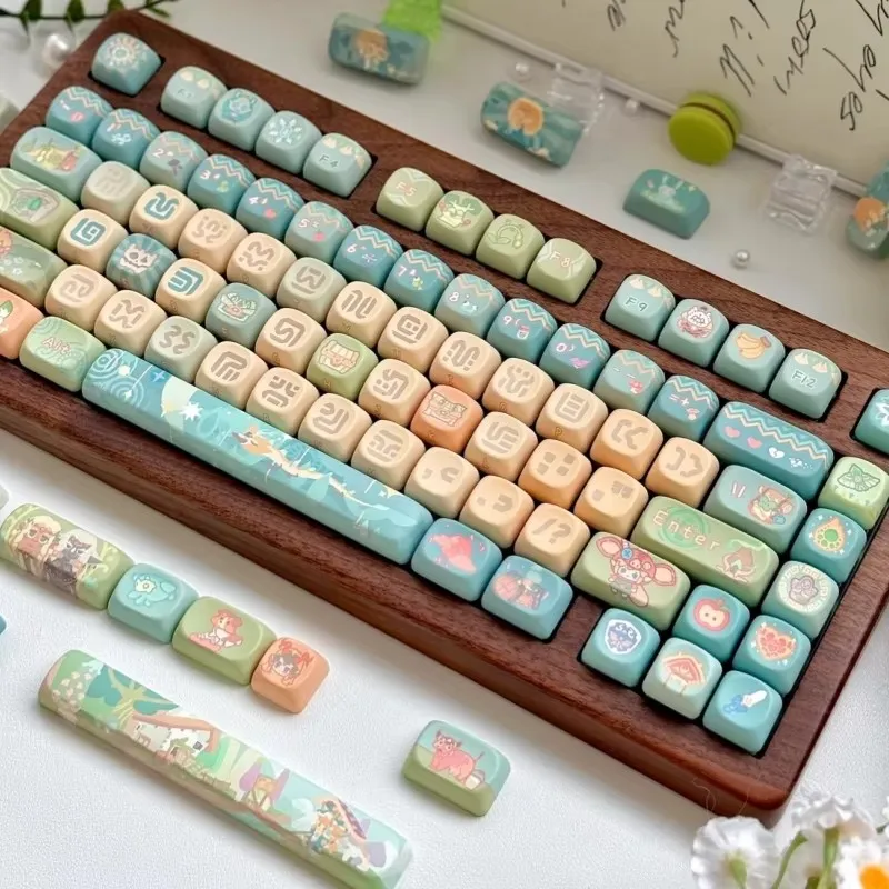 Imagem -05 - Zelda Tema Lado Esculpido Keycap 142 Teclas Moa Cereja Perfil Pbt Sublimação Quente Teclado Mecânico Jogo Periférico Keycap