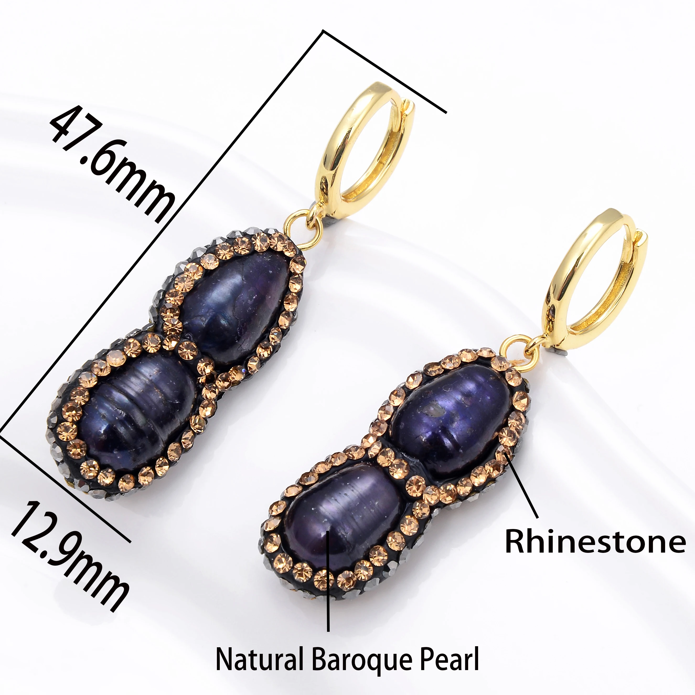 2022 New Natural Baroque Pearl Long Earrings For Women Simple Handmade Rhinestone Wedding Pendant Earrings Trendy Korean Jewelry
