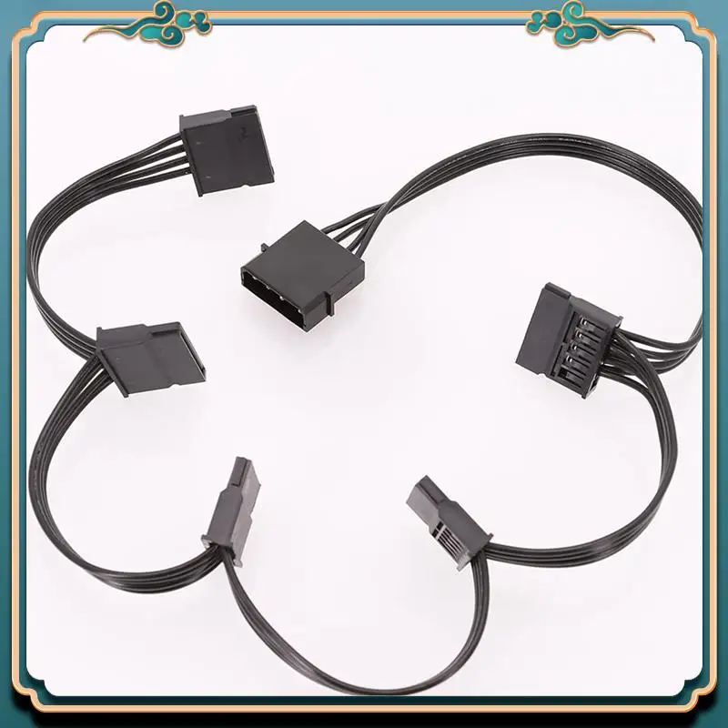 ABJG-8PCS موليكس 4Pin IDE إلى 5 SATA 15Pin القرص الصلب إمدادات الطاقة الفاصل كابل DIY بها بنفسك PC Sever 18AWG 4-Pin إلى 15-Pin الطاقة