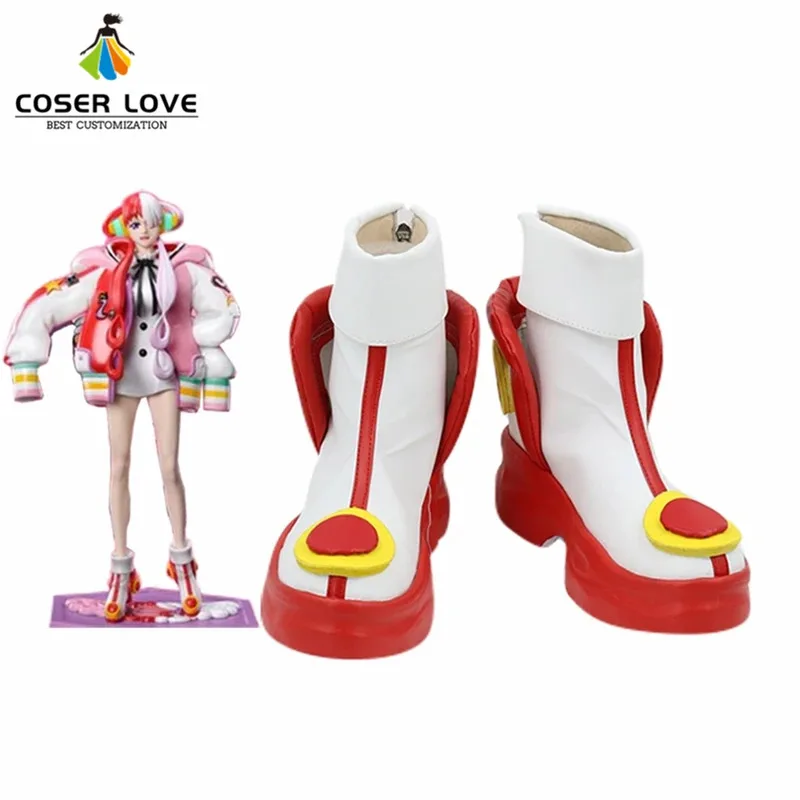 PIECE Film Red UTA Boa Hancock Shanks Monkey D. Luffy Botas de cosplay personalizadas zapatos para Halloween Evento de convención navideña