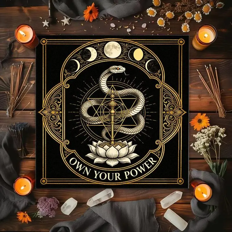 Pentagram Constellation Spirit Snake Flower Altar Cloth Tarot Card Tablecloth Wika Divination Ceremony Mat Meditation Decor