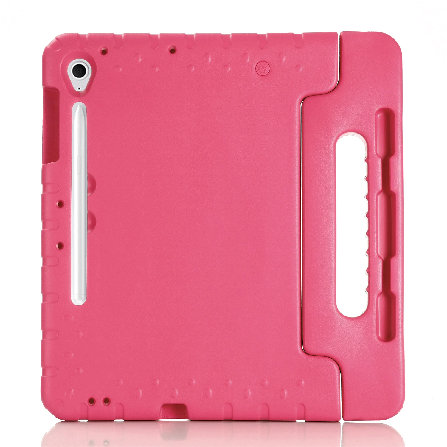For Samsung Galaxy Tab S10 FE+ EVA Case Kids-Friendly Handle Tablet Cover with Kickstand - Rose