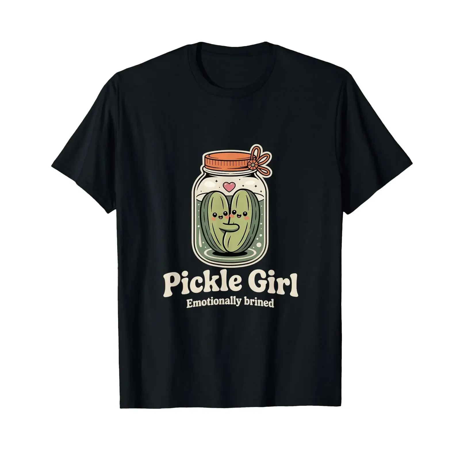 Lustiges Pickle Girl Emotional Brined Aesthetic T Shirt vintage Washed Casual Top For Everyday Wear Soft fashion Comfortable