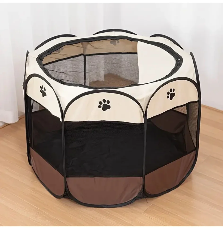 Cat maternity room octagonal pet fence Oxford cloth waterproof andscratch-resistant foldable pet tent cat nest kennel