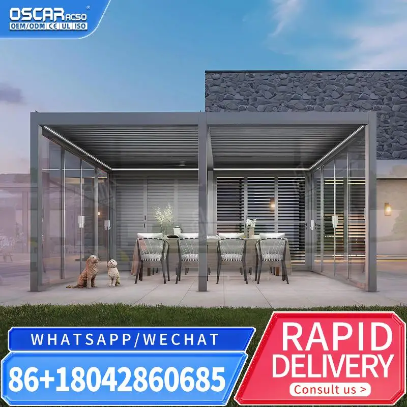 Outdoor Adjustable Retractable Aluminium Shade Awning for Garden Patio Beach pergola