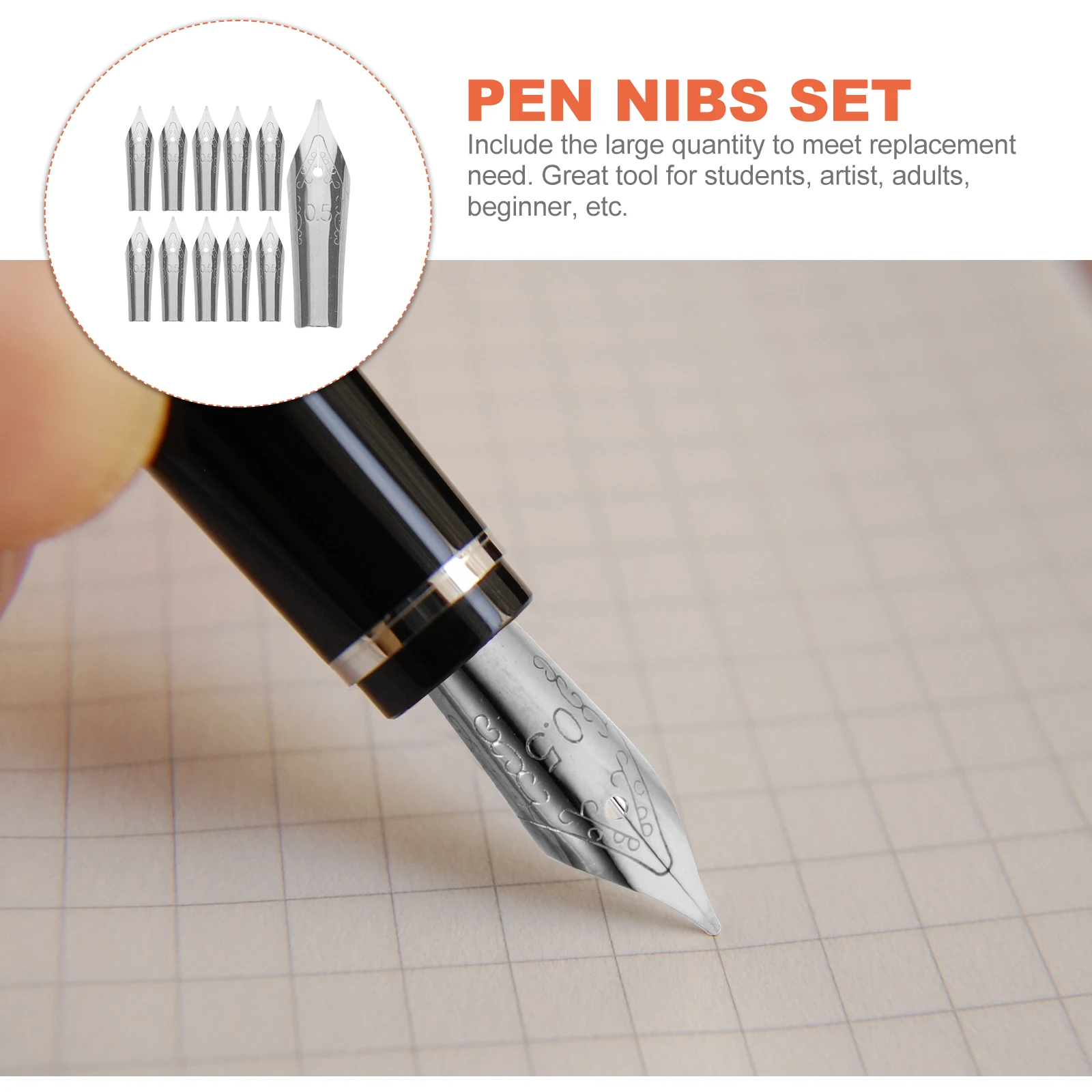 

30pcs Fountain Universal Fountain Pen 0 5mm Replacement Tips Pen Nibs Universal Calligraphy Supplies Student Writing