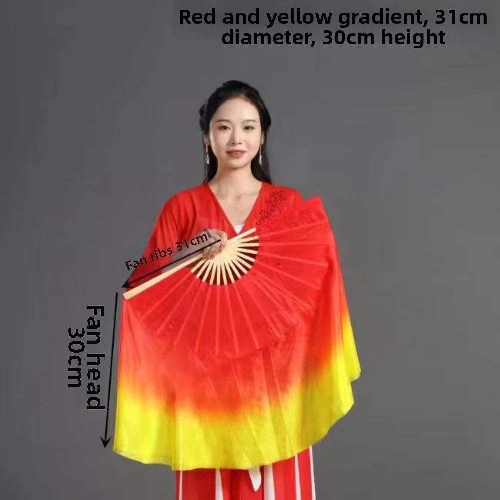 

26/31cm Bamboo Chinese Short Bellydance Fan Colorful 10/20/30cm Half Circle Silk Children Bamboo Fans 10 Styles