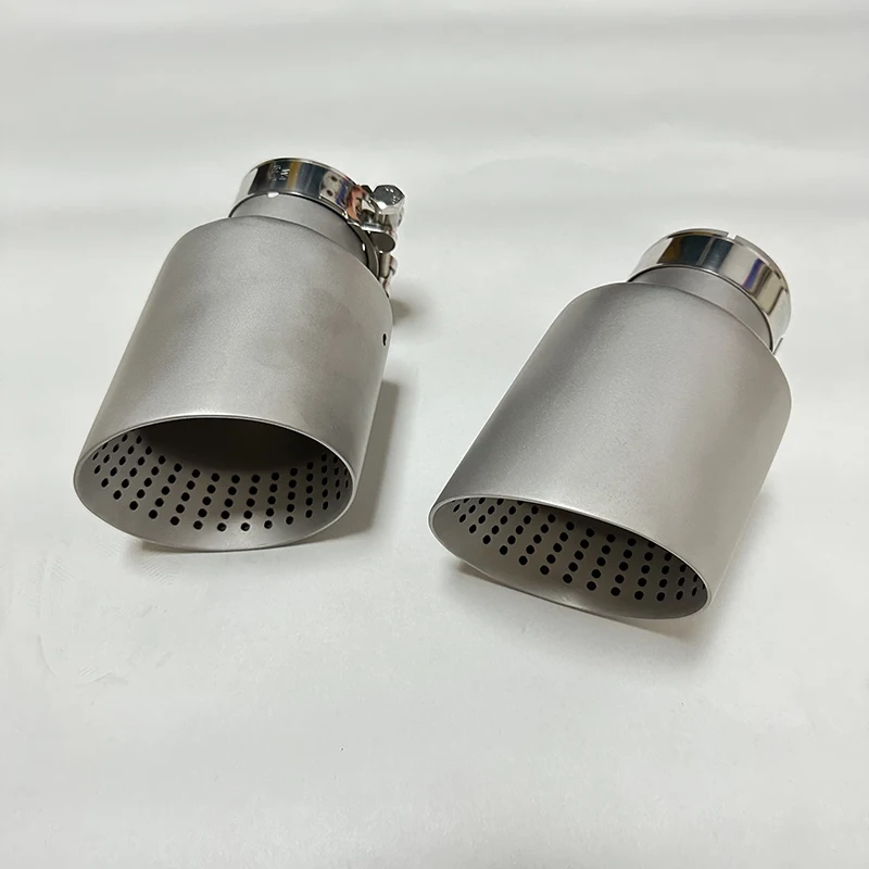 1pcs Car Accessories Exhaust Nozzle Matte 304 Stainless Steel Car Muffler System AK Car Muffler Trim view 4