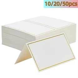 10/20/50/100pcs Gold Name Place Cards Double Sided Wedding Seating Number Card Table Decoration Birthday Party Greeting Card