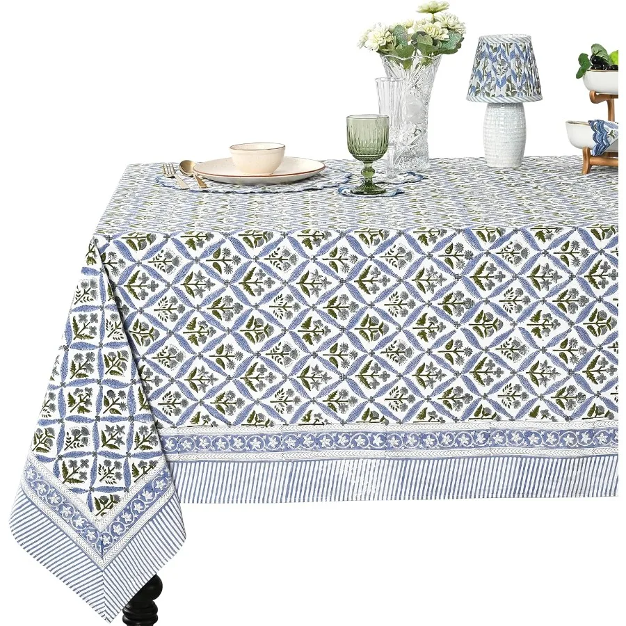 

Ridi Ligt Steel Lue and Lock Print Cotton Recle Taleclot 90 x 60 inc-Reusale Tale Cover Декоративная повседневная U для столовой Далеко