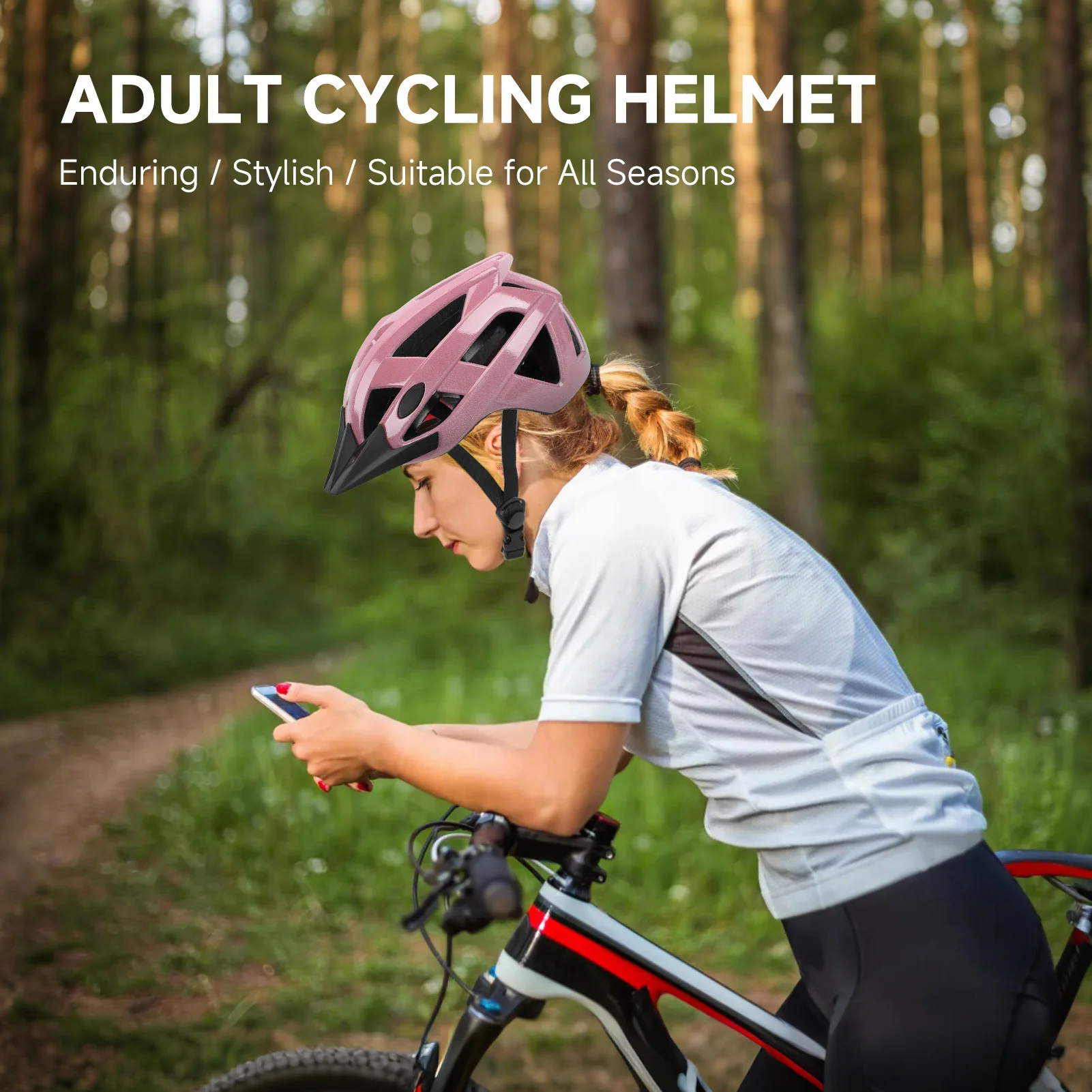 Bike Helmet with Sun Visor Adult Riding Helmet Lightweight with Removable Sun Visor Cycling Helmet for Road and Mountain Bikes