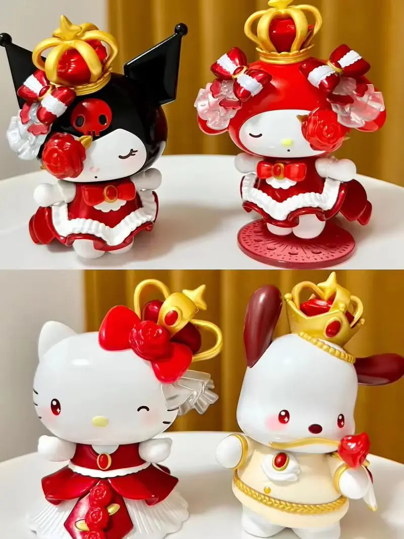 

Toptoy Family Rose Night Series Kuromi Pochacco Vintage Figurine Blind Box Trendy Collectible Toy For Birthday Gifts