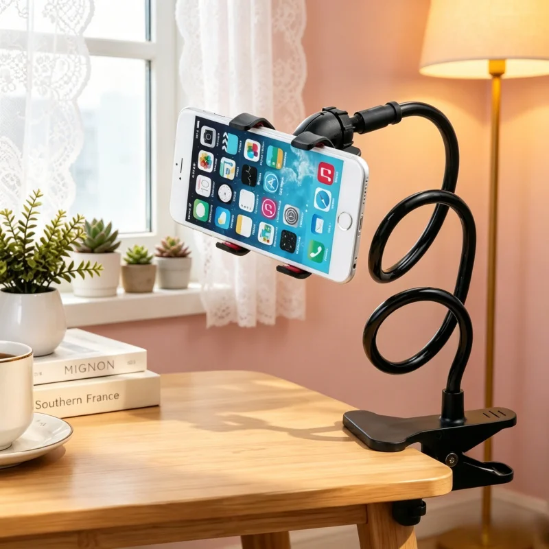 

Adjustable Long Arm Phone Bracket, Flexible Lazy Holder, Multi-position Mount for Bedside and Desktop, Fits All Smartphones