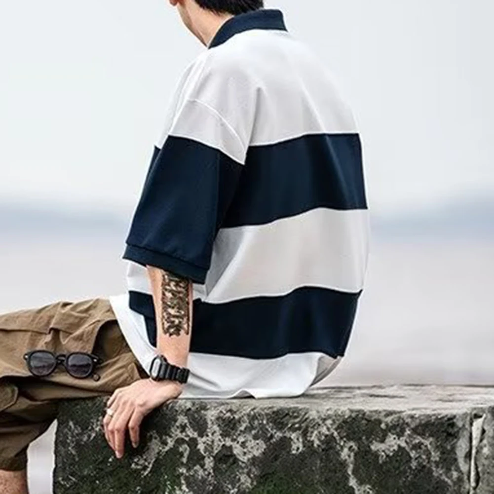 Colorblock Tee Men Casual T-Shirts Brand New Item Daily Casual Wear Holiday Wear Men's All-match Clothing M Casual Outfits