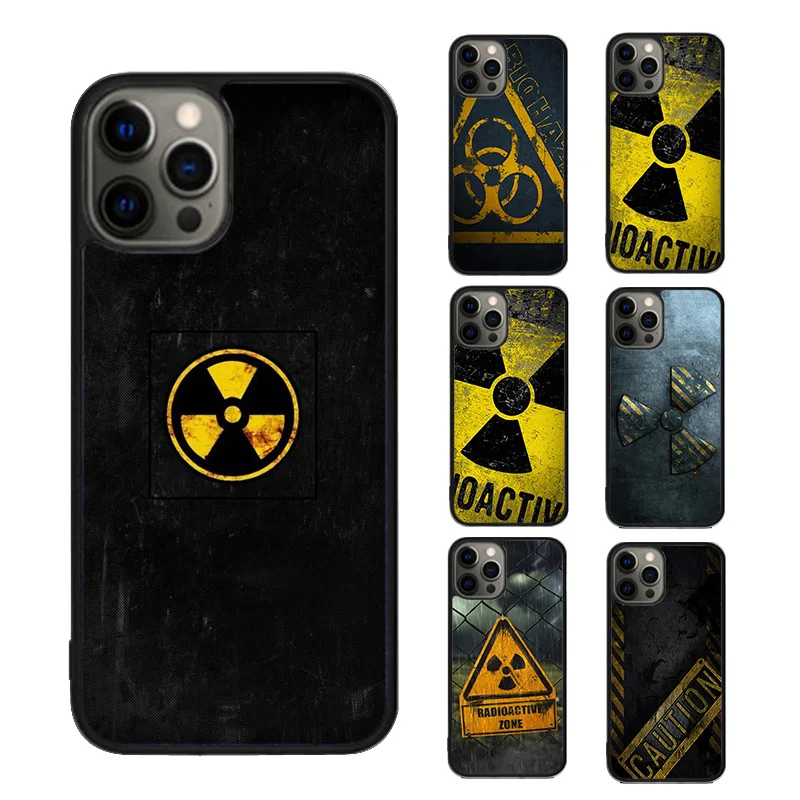 Radioactive warning sign Phone Case For iPhone SE2020 15 16 14 13 12 11 Pro Max Coque 8 PLUS 7 mini mobile fundas cover