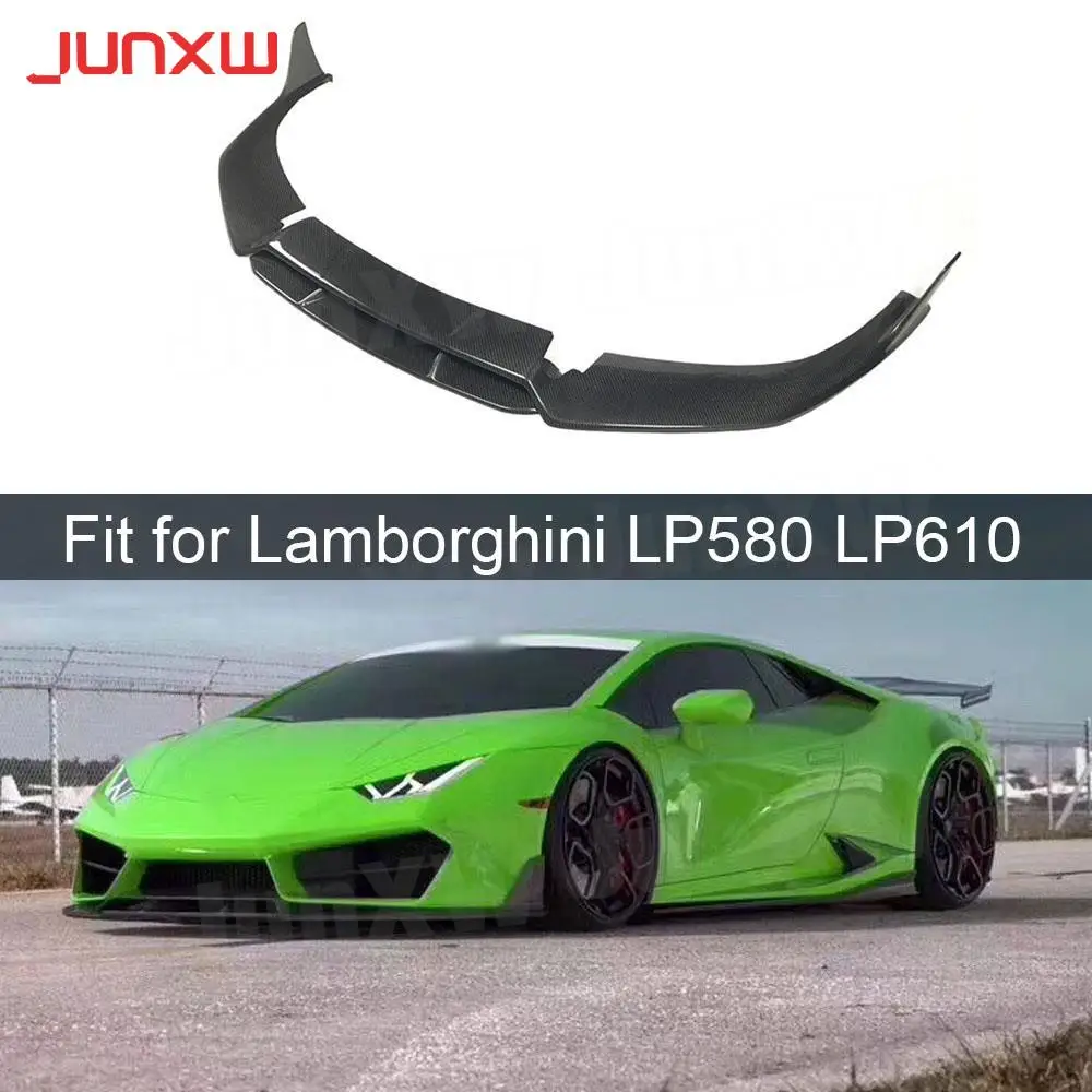 

Dry Carbon Fiber Car Front Bumper Splitter Lip Body Kit Spoiler Diffuser Lip For Lamborghini LP580 LP610 Lip Guard Car styling