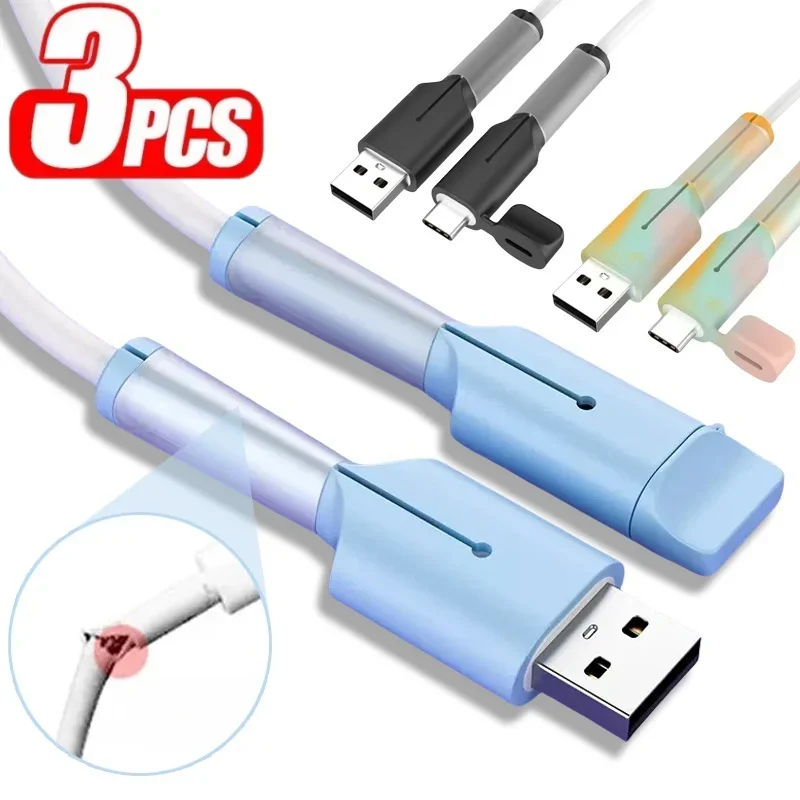 Мягкий силиконовый чехол-намотка для кабеля зарядного устройства USB Type C с защитой от разрывов защитный чехол для Xiaomi Huawei OPPO VIVO чехол