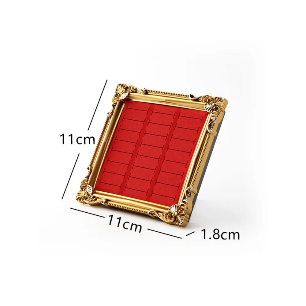 

Vintage Square Ring Display Stand Photo Frame Wooden Jewelry Display Tray Earring Tray Shop Window Decoration