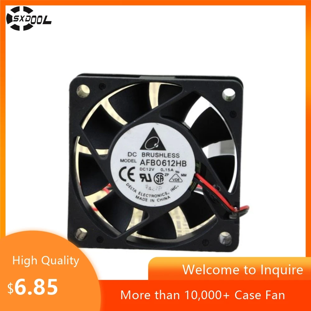 

Бесшумный вентилятор с двойным шариком Delta Afb0612hb 6015 12 В 0,15 А 6 см см