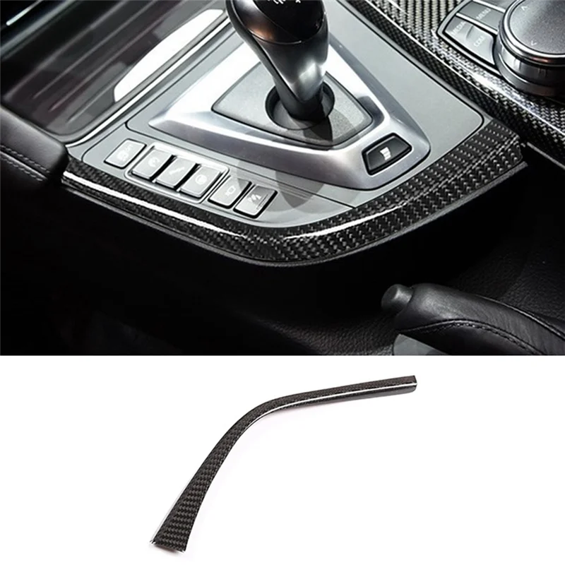 Bandes latérales en forme de L pour changement de vitesse de voiture en fibre de carbone véritable, garniture de panneau intérieur, BMW F80 F82 F83 M3 figuré 2014-2018(LHD)