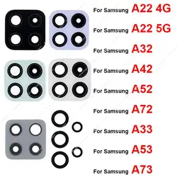 Rear Camera Glass Lens With Sticker For Samsung A22 4G 5G A32 A42 A52 A72 A33 A53 A73 Back Camera Glass Lens Replacement Parts