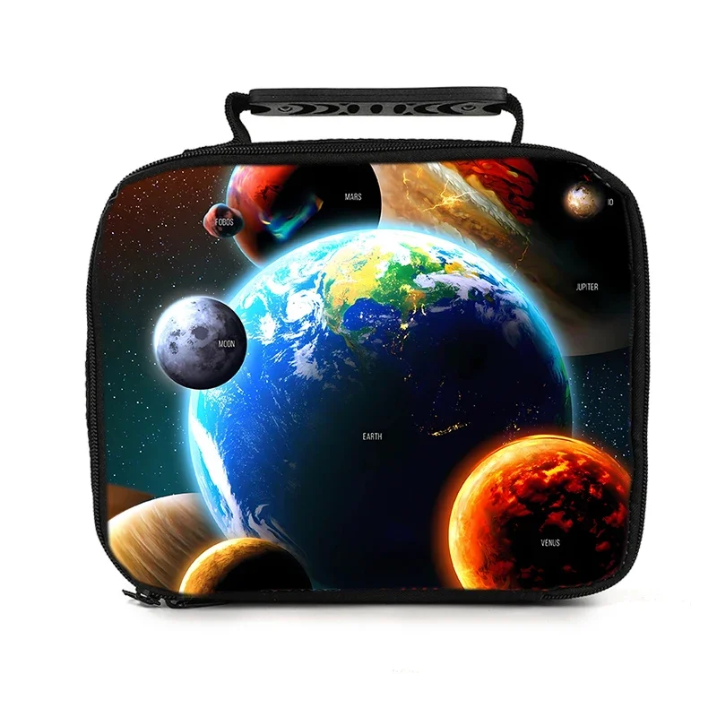 الكوكب الكوني حقيبة الغداء المحمولة لصبي وفتاة أفضل هدية ثلاثية الأبعاد الكرتون حقيبة حفظ الطعام للأطفال العزل الحراري حقيبة تخييم