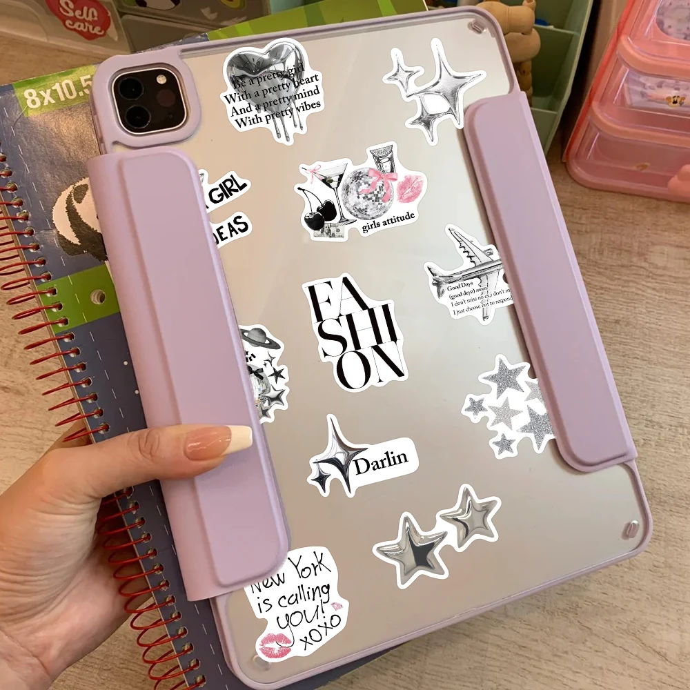 50pcs 실버 럭키 스티커 패션 크리 에이 티브 데칼 노트북 전화 스크랩북 기타 스케이트 보드 iPad DIY 장식 스티커 썸네일 4
