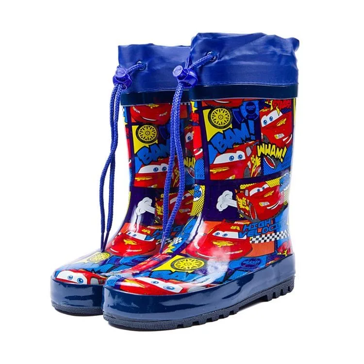 Disney cartoon kids cars Boots Student Rain Boots Children\'s  Fashion  Shoes Non-Slip Short shoes