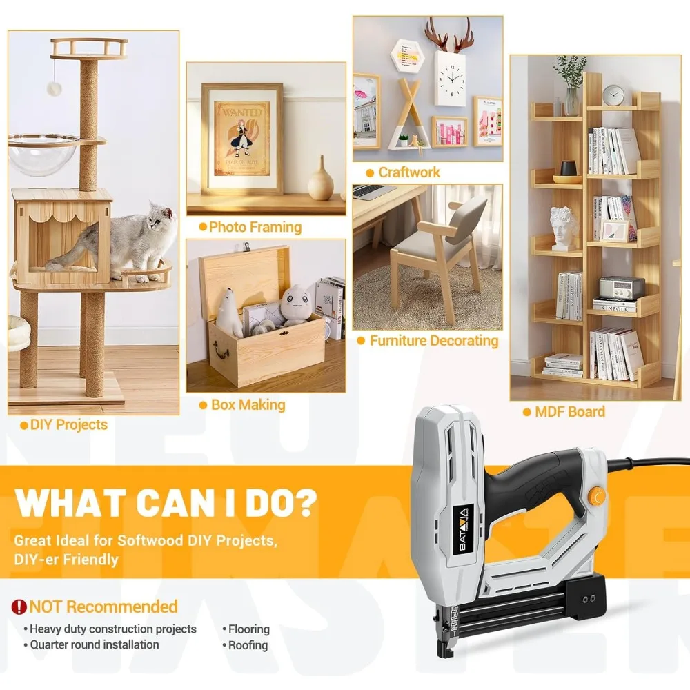 Clavadora Brad de calibre 18 de alta resistencia y pistola grapadora para trabajos de tapicería y carpintería