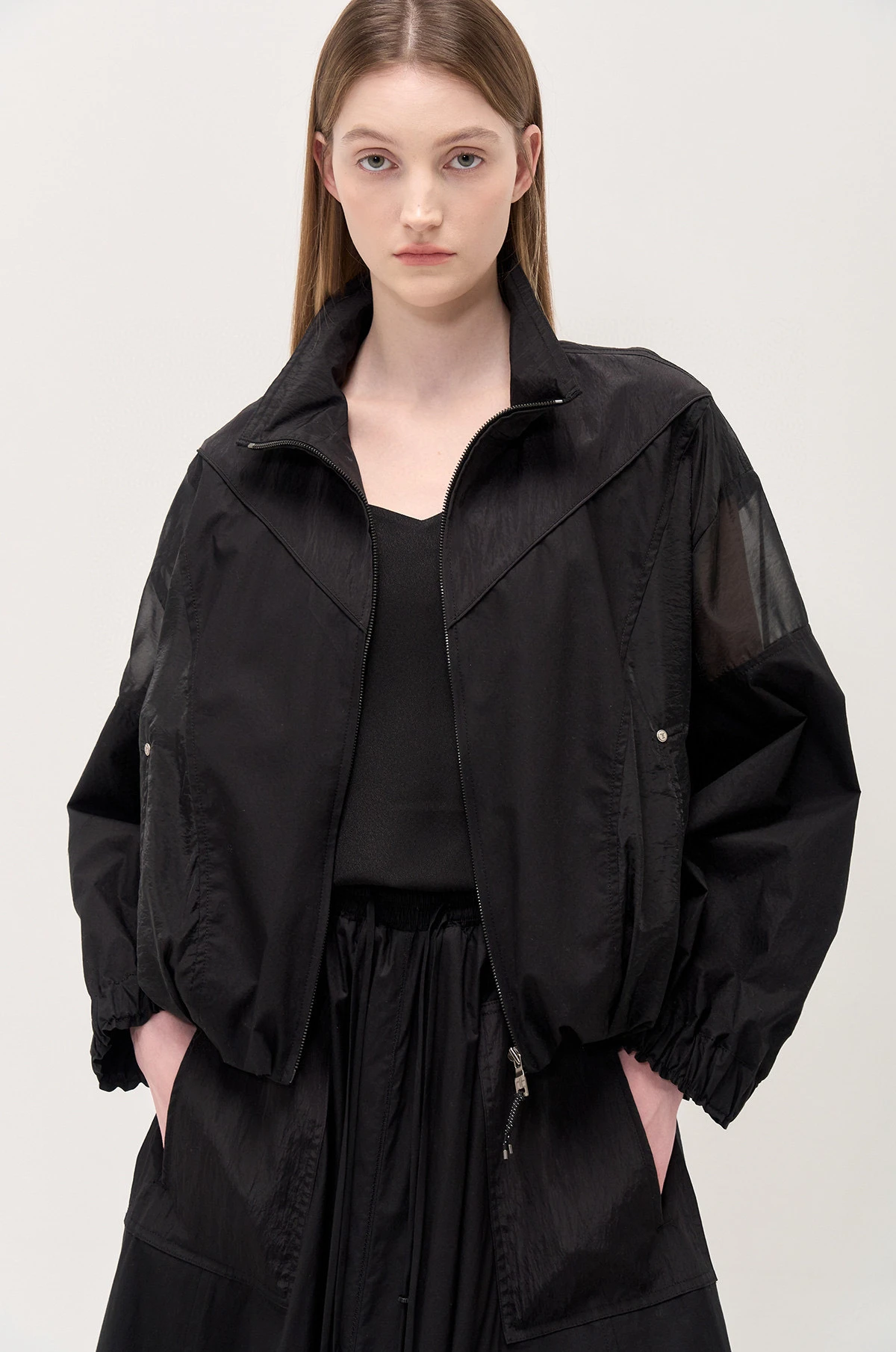Conjunto Casual Primavera 2025: Top Fino e Saia Midi Estilo Coreano para Mulheres de 25 a 35 Anos com Manga Longa e F de ...