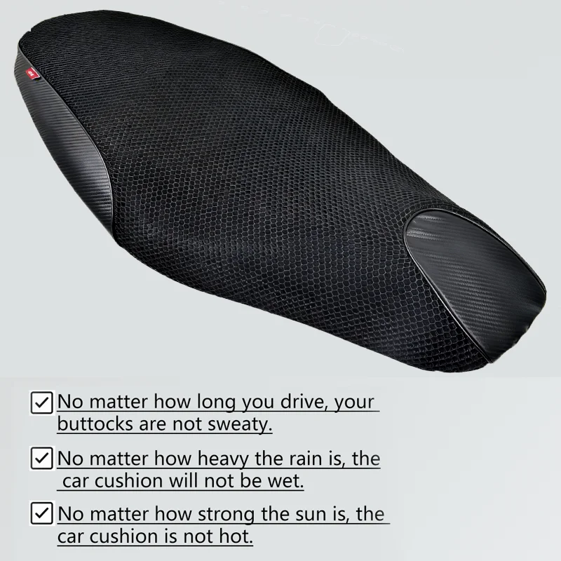 3D Honeycomb Mesh Motorcycle Seat Cover Breathable Extra Thick Comfort Pad For Zontes 350D Scooter