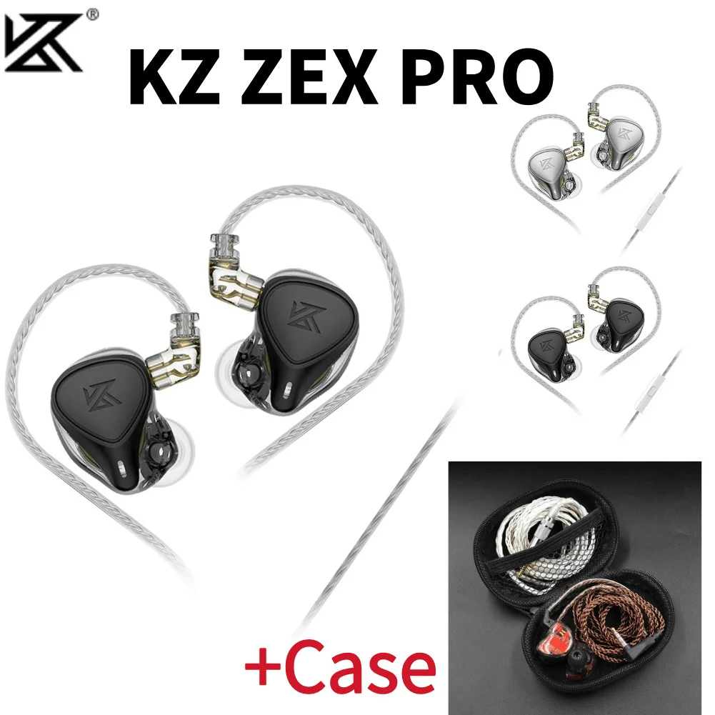 KZ ZEX PRO Wired Earphone Electrostatic Hybird Technology Wired Headphone Noice Cancelling 3.5mm Plug Without/with Mic