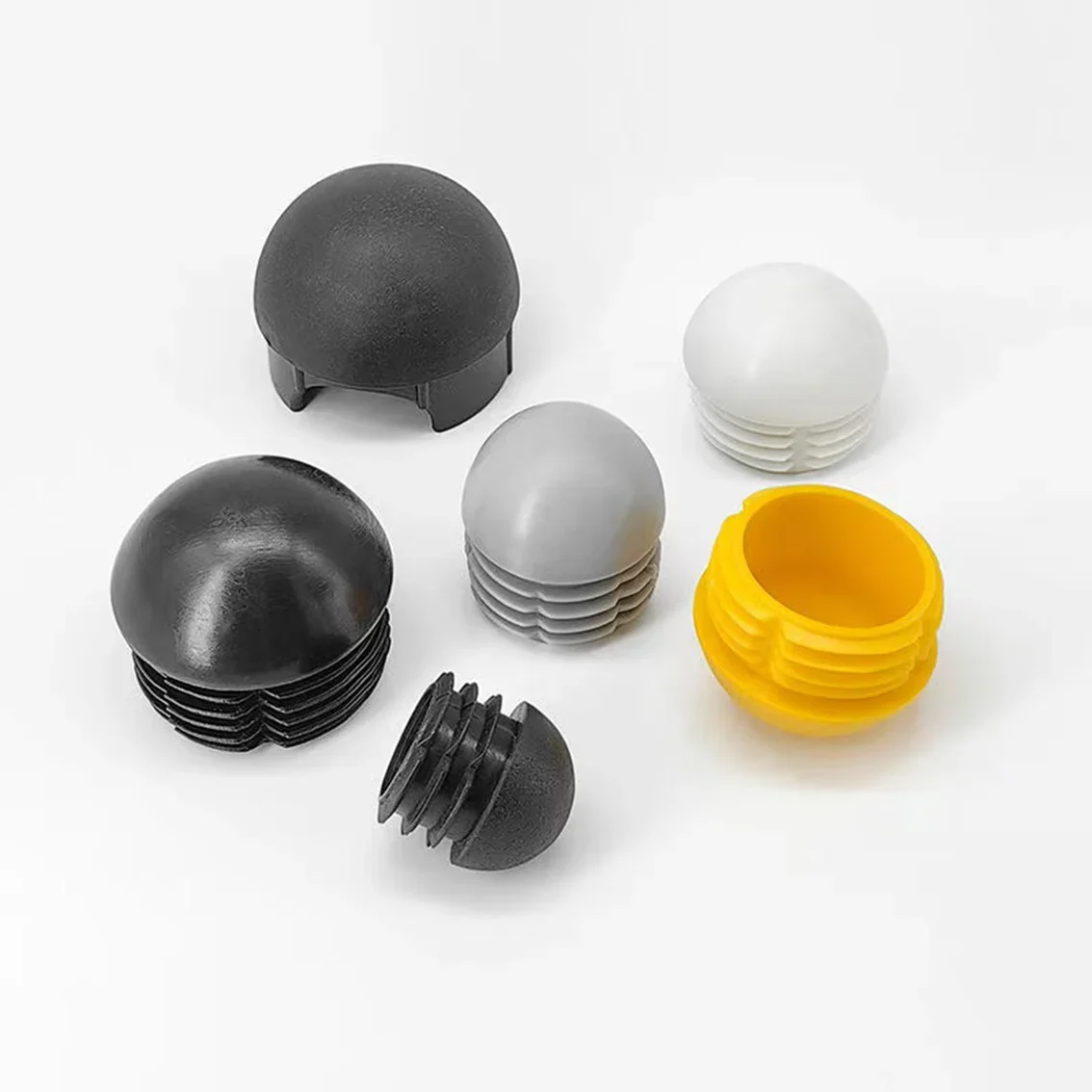 2-10Pcs Furniture Steel Pipe Round Rubber Plug Spherical Head Plastic Plug End 13-76mm Chair Foot Cover Furniture Accessories