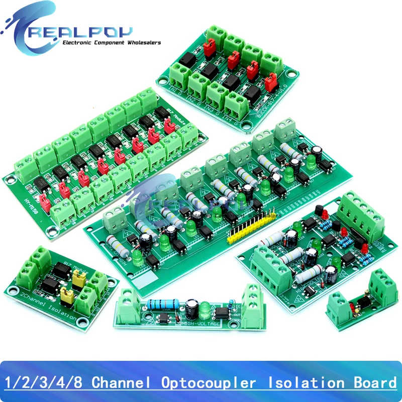 PC817 1 2 4 8 Channel Optocoupler Isolation Board Voltage Converter Adapter Module 3.6-30V Driver Photoelectric Isolated Module