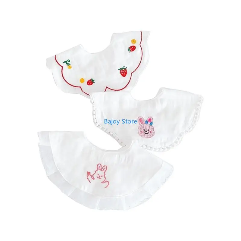 

63HE 3PCS Baby Nursing Towel for Eating 4-layers Newborn Drooling Towel Absorbent Burp Cloth Infant Bandana Cloth